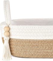Vente chaude petit coton panier de rangement pour toilette débardeur Boho salle de bain décor coton tissé corde toilette papier panier plateau