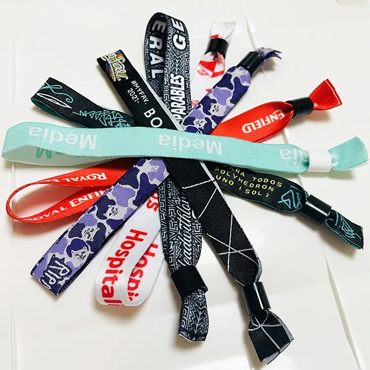 Kofei Promotion gift Custom Logo Wholesale Event Festival Wristbands Woven Polyester Bracelets Fabric Wrist bands