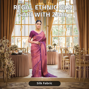 Sari en soie vintage ethnique, broderie Zari, travail de diamants, séchage rapide, idéal pour les fêtes et célébrations - En stock - Product Image 2