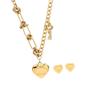 고급 여성용 18K 골드 도금 스테인레스 스틸 팔찌 및 목걸이 선물용 진주 구리 신부 스타일이 특징 인 보석 세트 - Product Image 4