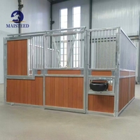 Box de stockage pour chevaux luxueux avec revêtement en poudre, préfabriqué, permanent, en acier galvanisé, pour extérieur, avec toit