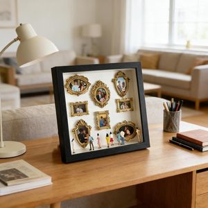 Kit de <span class=keywords><strong>cadre</strong></span> de présentation d'ombres et de silhouettes DIY Mini Musée avec mini cadres dorés, ensemble de cadres <span class=keywords><strong>photo</strong></span> personnalisables pour figurines miniatures - Product Image 2