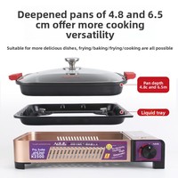 Gril multifonctionnel en aluminium, plaque de cuisson antiadhésive, réchaud à gaz manuel portable pour camping, allumage domestique et commercial