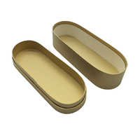 Boîte à collation en papier personnalisée, ovale, pour emporter, conteneur alimentaire biodégradable, boîte d'emballage pour pâtisserie, biscuits, bonbons