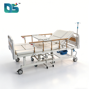 Lit médicalisé manuel réglable à 5 fonctions avec tête de lit ABS, trou pour pot et <span class=keywords><strong>matelas</strong></span>, pour personnes âgées handicapées - Product Image 2