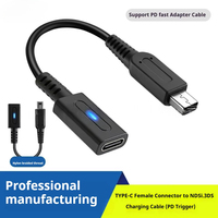 Adaptateur de chargeur PD USB-C vers 3DS/2DS/NEW 3DS XL/NDSi/3DS XL, câble adaptateur de charge rapide haute vitesse PD