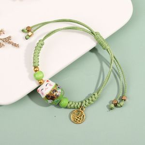 Braccialetti di gioielli di moda per gatti fortunati intrecciati a mano intrecciati a mano da donna <span class=keywords><strong>con</strong></span> ciondolo a campana - Product Image 4