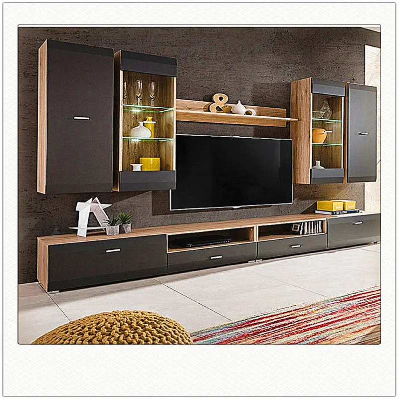 Modern solid wood tv cabinet and coffee table set