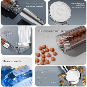 Set <span class=keywords><strong>Doccia</strong></span> Cromato per Uso Domestico, Dispositivo <span class=keywords><strong>Doccia</strong></span> a Pioggia ad Alta Pressione, Potente <span class=keywords><strong>Soffione</strong></span> <span class=keywords><strong>Doccia</strong></span> - Product Image 5