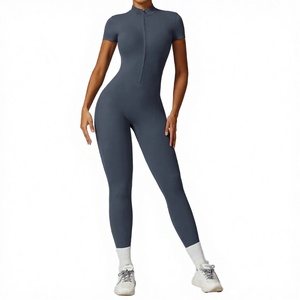 Nuevo Top Deportivo de Manga Corta con Cierre para Mujer, Cuello en V, Ligero, Transpirable, Elástico, de Spandex/Nylon para Yoga y Deportes - Product Image 2