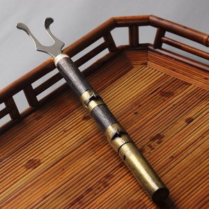 Antique Brass <b>Tea</b> Kettle Fork Iron Handle With Wooden Grip For <b>Tea</b> <b>Set</b> Accessories - Product Image 4