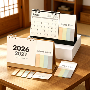 Calendario da Scrivania 2026-2027 con Blocco Note Semplice, Personalizzabile per Aziende, Ornamento da Ufficio - Product Image 2