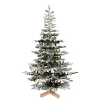 خاص حامل خشبي 6ft توافد بولي كلوريد الفينيل بولي إيثيلين مختلطة شجرة عيد الميلاد مع أضواء LED