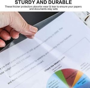 Protège-documents en plastique transparent robustes, lot de 100, avec 11 trous renforcés, pour dossiers de présentation compatibles avec les classeurs à 3 anneaux standard - Product Image 2