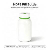 Flacon pharmaceutique OEM en PEHD 150/200/250 ml, conteneur personnalisé pour capsules de vitamines et compléments alimentaires, commande en gros uniquement, pas de stock disponible