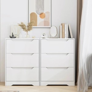 Ensemble de meuble de rangement blanc antique bon marché, meubles de chambre à coucher modernes, grande <span class=keywords><strong>commode</strong></span> en bois massif avec 3 tiroirs pour bébé, Chine - Product Image 2