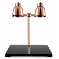 Lampe chauffante infrarouge décorative professionnelle pour comptoir, station de maintien au chaud pour buffet, double tête, base en pierre