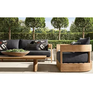 Outdoor Garden Courtyard Teak Leisure Tea Table Outdoor Villa Hotel Sofa Set
