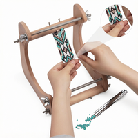 Kit de tissage de perles durable, accessoire de couture tendance, ergonomique, inclinaison de 45° réduisant la fatigue physique, accessoires en bois pour la fabrication de bijoux