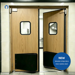 180 °   Porta a Battente in Alluminio Commerciale con Finestra in Vetro, Porta Automatica a Singola Anta per Ristoranti e Cucine - Product Image 2