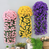 Vigne artificielle gaufrée modèle CC20 pour décoration murale intérieure, fausses fleurs pour plafonds et suspensions murales de salon