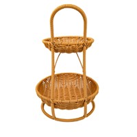 Corbeille à fruits moderne multi-niveaux, écologique et durable, en plastique PP tressé à la main, plateau à collation en rotin pour hôtel, restaurant et usage domestique