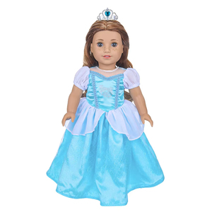 Falda tutú de malla blanca nieve de 18 pulgadas nuevo estilo niña princesa muñeca de bambú ropa juguete de dibujos animados - Product Image 5