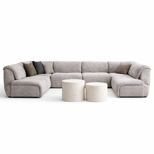 Italian Design Modern Sectional Orange Fabric Luxury <b>Sofa</b> Set for Living Room Hotel Apartment Use Eco-Friendly OE HOME - Product Image 5