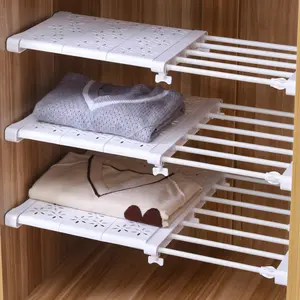DLL258 Adjustable Closet Shelf Organizer Shelf Dividers Cabinets Layered Partition Wardrobe Storage Rack