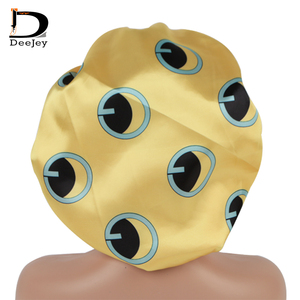 Bonnets double couche imprimés avec logo intégral en satin <span class=keywords><strong>Bonnet</strong></span> pour cheveux en soie avec logo personnalisé pour femmes - Product Image 2