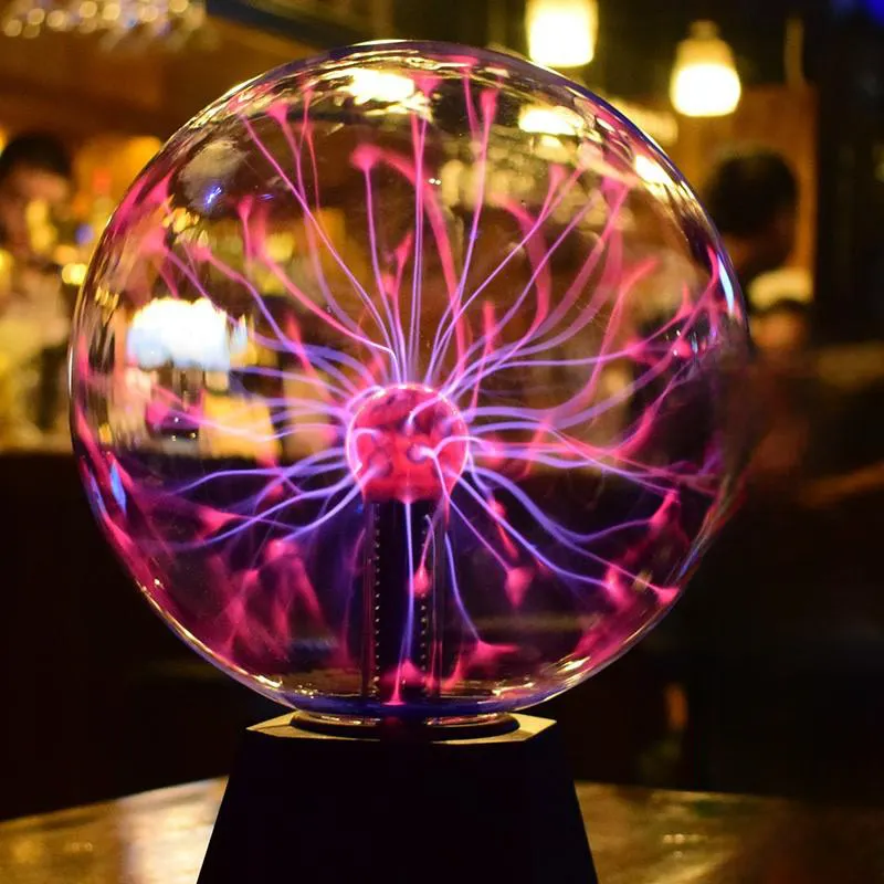 Рекламный стеклянный волшебный плазменный шар со звуком, электростатический Настольный плазменный шар