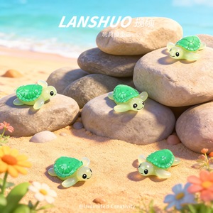 Lanshuo Mini <b>Turtle</b> Figurine Green Glow In Dark Resin Aquarium Decoration Diy Ornament For Marine <b>Tank</b> - Product Image 2