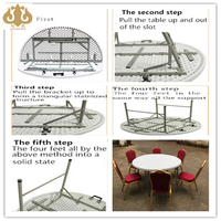 Table de banquet, forme ronde, pliable, à vendre, 12 pièces