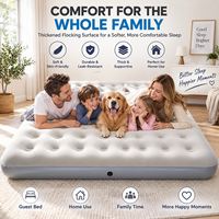 Matelas pneumatique gonflable portable avec surface floquée douce, lit d'air léger pour le camping, les invités et l'usage domestique