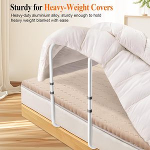 Elevador de manta de aleación de aluminio con pies de altura ajustable Rieles de cama de equipo de seguridad para adultos mayores - Product Image 4