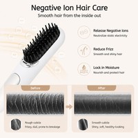 Ion Negatif Torlin 160-200 ° Sikat Pelurus Rambut Portabel Tanpa Kabel, Isi Ulang Tipe-C, Baterai 40 Menit, untuk Perjalanan