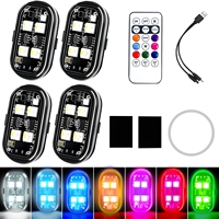 Lampu Peringatan LED Nirkabel JHS untuk Sepeda Motor, Lampu Strobo Mini Pesawat, Isi Ulang USB 7 Warna, Isi Ulang USB untuk Mobil, Sepeda, Motor