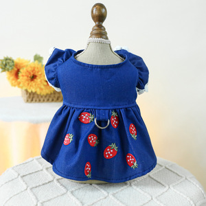 PETCIRCLE pet clothing for dogs and cats, <b>cute</b> strawberry denim skirt for teddy <b>bears</b> and Bichons - Product Image 4