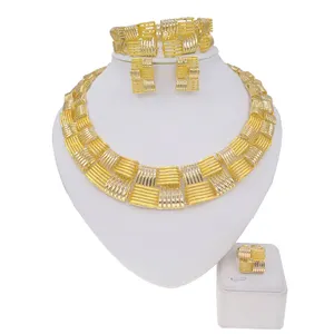 China fabricação senhoras joias, moda jóias conjunto 24k ouro jóias atacado conjunto de jóias