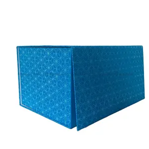 Caja de papel de embalaje de galletas de chocolate reciclable con estilo moderno azul personalizado de alta calidad de moda superior con tapa magnética