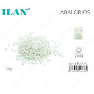 Perline di semi di mais Ilan Abalorios 2 mm bianco crema 50 g per la creazione di gioielli - Product Image 1