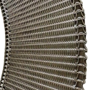 Stainless Steel 304 Bakery <strong>Spiral</strong> <strong>Cooling</strong> Tower <strong>Conveyor</strong> Belt <strong>Food</strong> Grade 180 Degree Bend Curve Wire Mesh Belt - Product Image 1