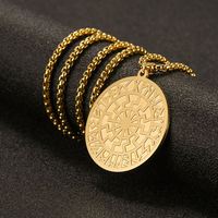 Collier Pendentif Viking Homme Runes Nordiques Slaves Amulette Talisman Acier Inoxydable Doré Longue Chaîne Boîte Bijoux