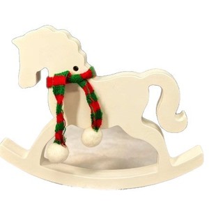 Figurine de poney en bois pour bureau, couleur bois naturel blanc, ornement de Noël, décoration intérieure - Product Image 5