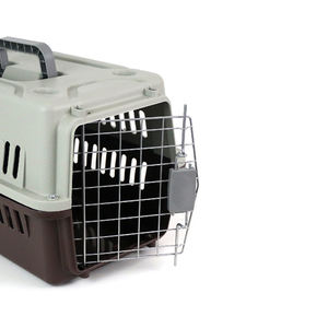 Cage de transport pour animaux de compagnie bicolore caramel et gris, couleur caramel - Product Image 2