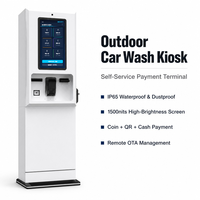 Kiosque de paiement extérieur étanche haute luminosité pour lavage de voitures et stationnement, avec écran tactile, scanner QR, imprimante de tickets et SDK