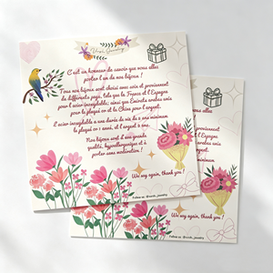 Cartes de remerciement personnalisées illustrées de fleurs, impression couleur, motifs floraux, cartes de vœux d'appréciation, cartes de visite - Product Image 3