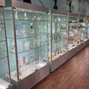 Tủ trưng bày kính toàn cảnh, cửa trượt, gắn tường, có đèn LED, dành cho cửa hàng thuốc lá, cửa hàng điện thoại di động - Product Image 5