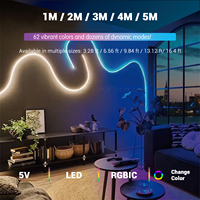Kit de bande LED néon RGBIC intelligente - 5V USB, étanche, synchronisation musicale, contrôle vocal et par application, lumière flexible pour la décoration DIY de la maison/les fêtes