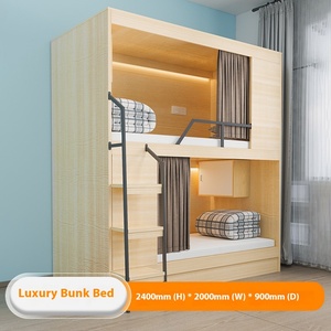 Двухэтажная двухъярусная кровать современного дизайна для хостела Homestay отель школьное общежитие квартира для помещений с ограниченной площадью - Product Image 6